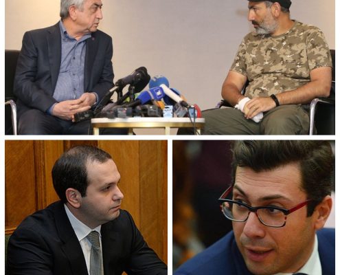 Серж Саргсян, Никол Пашинян, Георги Кутоян, Микаэл Минасян