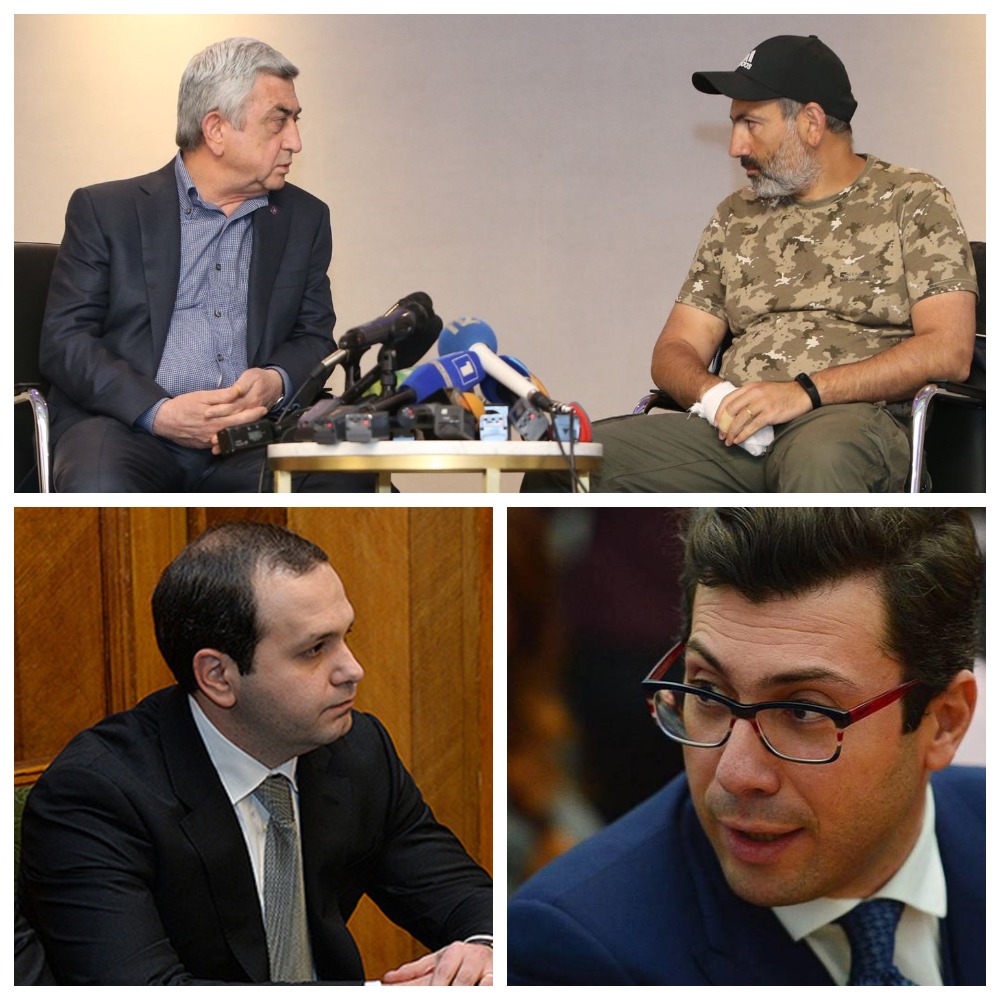 Серж Саргсян, Никол Пашинян, Георги Кутоян, Микаэл Минасян